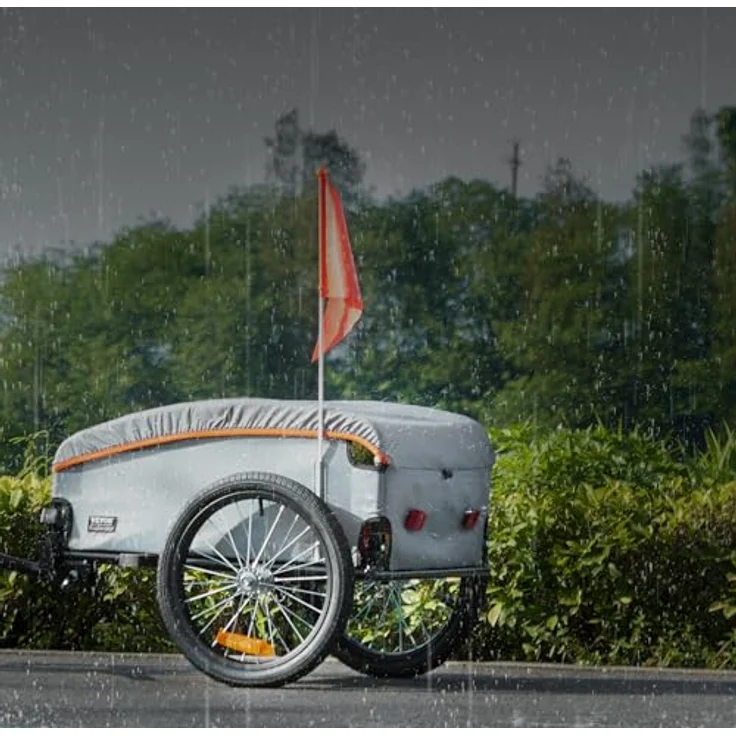 VEVOR Fahrradanhänger, faltbar mit 45kg Tragkraft, Universalkupplung, wasserdichte Abdeckung, 40cm Räder, Reflektoren für 558,8-711,2mm Fahrradräder – Bild 8