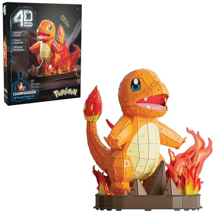 Spin Master 4D Build 3D-Puzzle – Salameche Pokémon, 241 Teile, 26 cm, für ab 12 Jahre – Bild 1