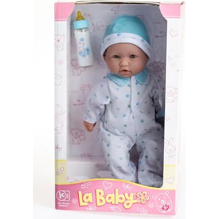 JC TOYS La Baby Spielpuppe blau, für Kinder ab 18 Monaten, waschbar, weich, 27,9 cm – Bild 6