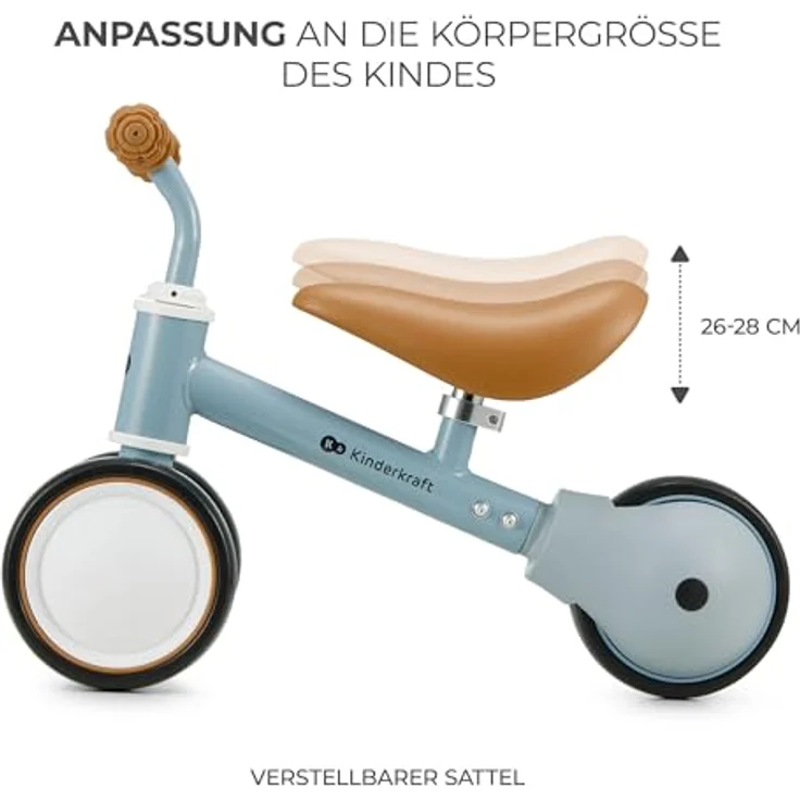 KK Kinderkraft Laufrad CUTIE, Lernlaufrad für Kinder ab 1 Jahr, Blau, Sichere Konstruktion, Modernes Design, 3-in-1 Funktion – Bild 4