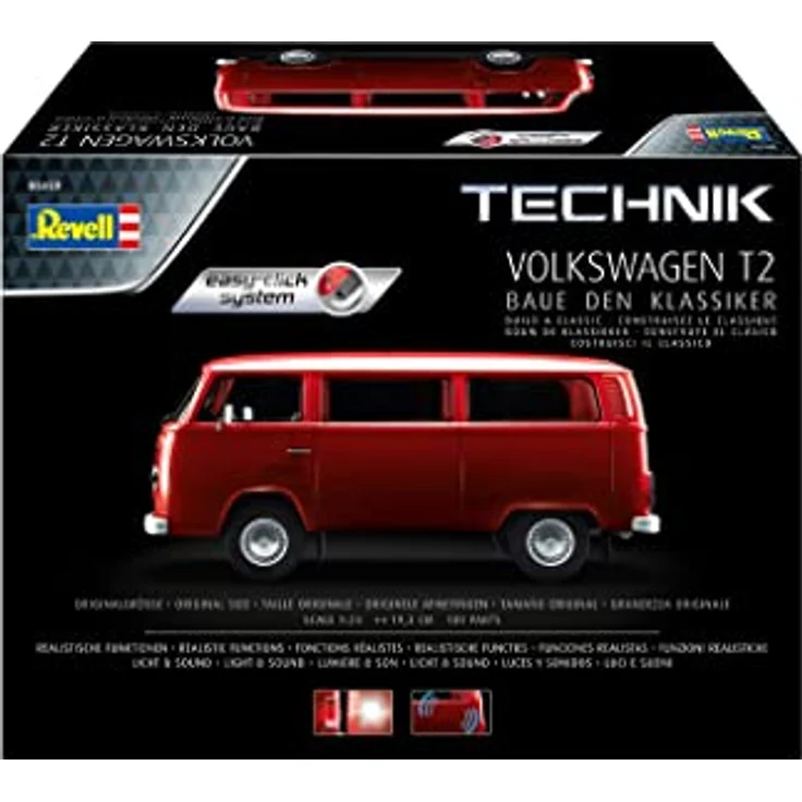 Revell Modellbausatz I Volkswagen T2 Technik I Easy-Click-Bausatz I Detailreiches Fahrzeug I Maßstab 1:24 I für Kinder und Erwachsene ab 10 Jahren, Mittel – Bild 2
