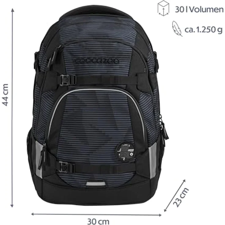 coocazoo Schulrucksack Mate, wasserabweisend mit höhenverstellbaren Schulterträgern, blau – Bild 3