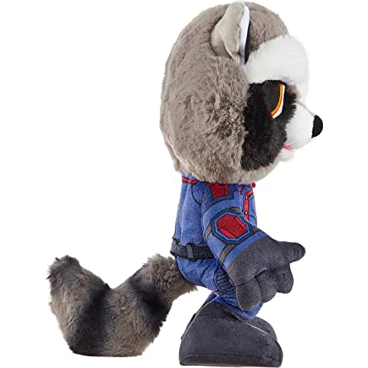 Mattel Marvel Guardians of The Galaxy Plüschtier Rocket, Spielzeug mit über 20 Sounds und beweglichen Gesichtsausdrücken, blauer Anzug, Geschenk für Kids +3 Jahre (HPV36) – Bild 4