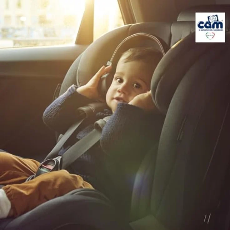 CAM Corsa Nero Autositz S174-179, seitlicher Kopfschutz, verstellbare 9-fache Kopfstütze, Gurtführung, Sitz mit Armlehnen, abnehmbare Bezüge, für Kinder von 100 cm bis 150 cm, Babyschale, Reisesitz – Bild 5