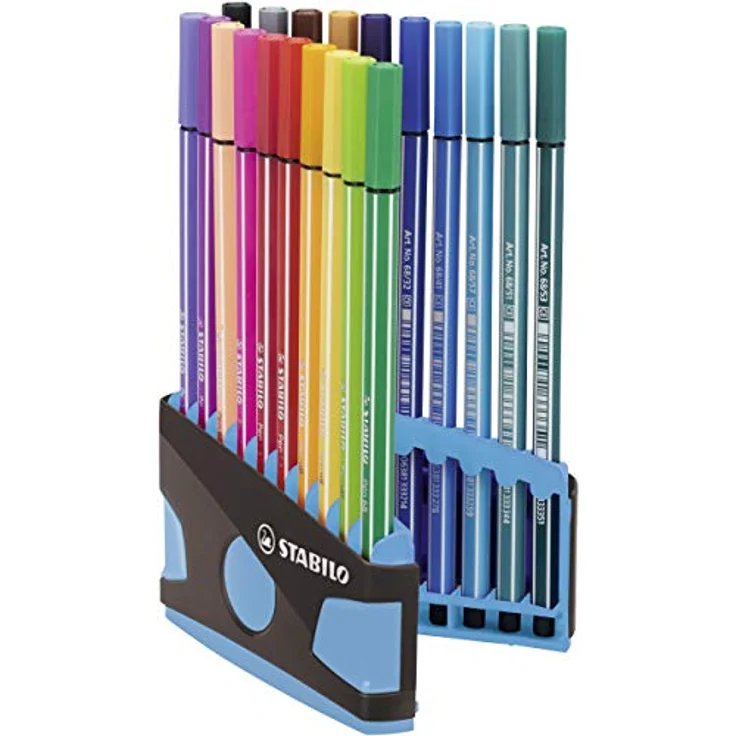 STABILO Filzstift STABILO Pen 68 Filzstift - 1 mm - 20er ColorParade - anthrazit + hellblau – Bild 2