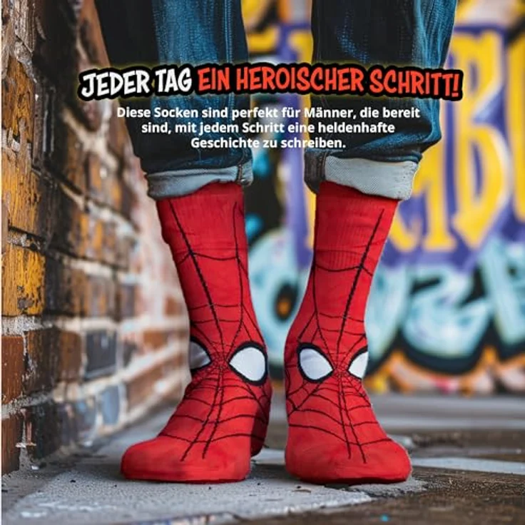 United Labels Marvel Spiderman Adventskalender mit 12 Paar Socken Größe 40-45 für Herren, Weihnachtskalender mit Sneakers und langen Socken, Spiderman Motiv – Bild 3