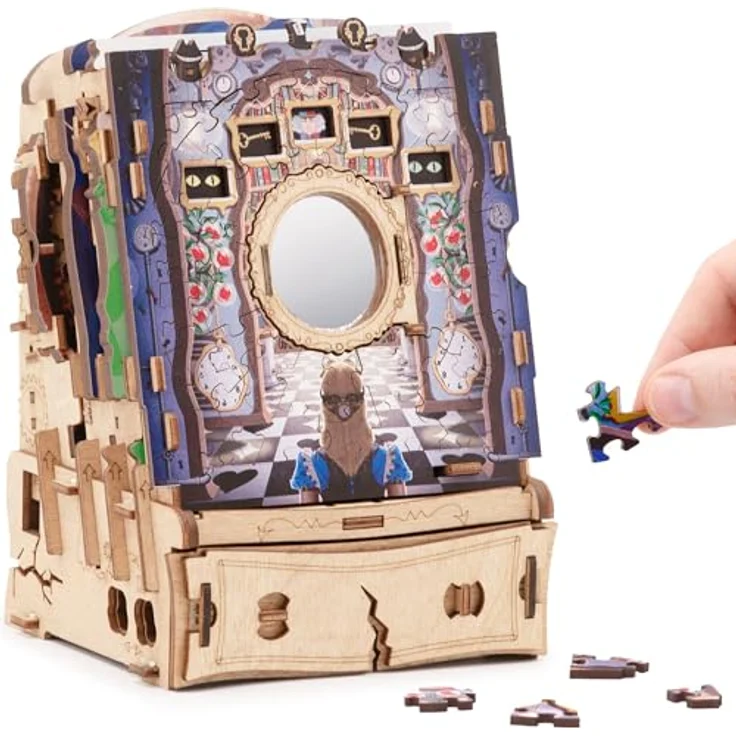 iDventure Wonderbox of Alice, Familienspiel Abenteuer im Wunderland, 3D Holzpuzzle mit Geheimfach, für Erwachsene und Kinder ab 10 Jahren – Bild 1