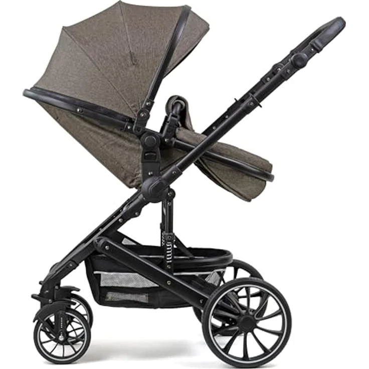 Pixini Kinderwagen Kalani 3in1 Kombikinderwagen, inkl. Babywanne & Buggy & Auto-Babyschale & Cupholder, dunkelbraun – Bild 4