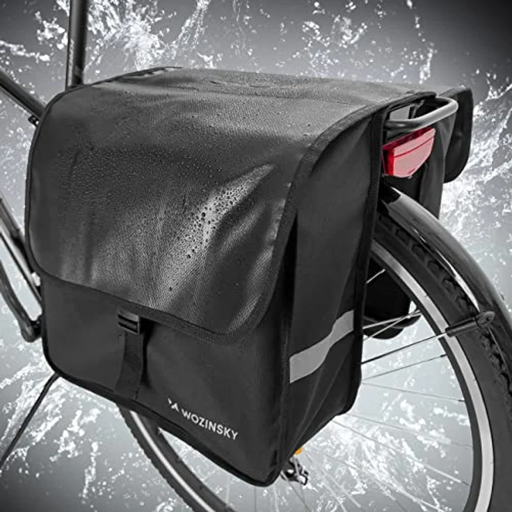 Wozinsky Fahrradtasche Gepäckträger Wasserdichte, 28 L, Schwarz – Bild 6