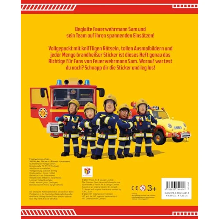 Panini Sticker Feuerwehrmann Sam - 500 Sticker - Stickern-Rätseln-Ausmalen, für Fans von Feuerwehrmann Sam – Bild 2