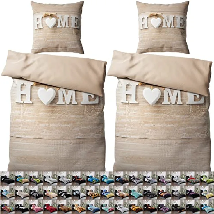 Sanilo® Bettwäsche 135x200 cm, 100% feinste Baumwolle, Oeko-TEX Zertifiziert, 4-teilig, Home
