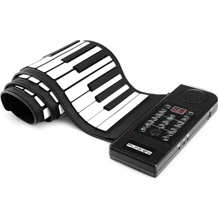 Funkey RP-61M Rollpiano (61 Tasten, Aufnahmefunktion, MIDI, 128 Sounds, 128 Rhythmen, Schwarz) von FUNKEY
