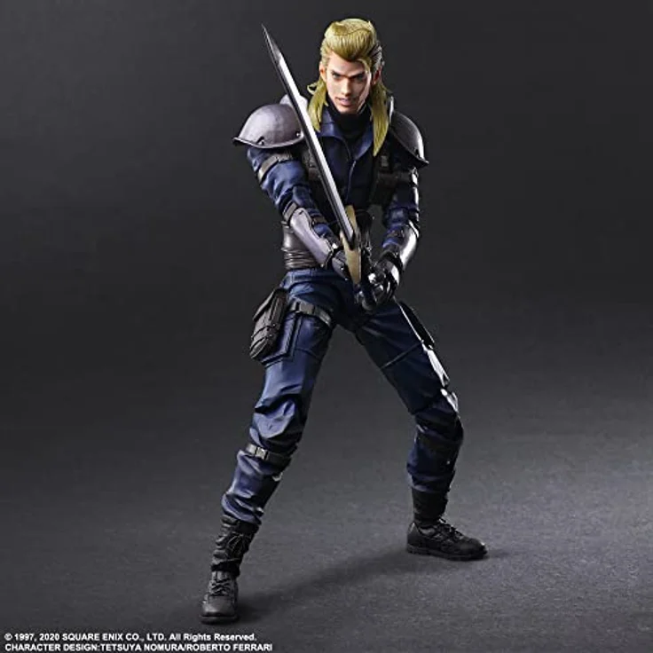 Square Enix FINAL FANTASY VII Remake - Roche - Play Arts Kai Figur, 27cm, detailreich mit austauschbarem Gesicht und Ständer – Bild 3