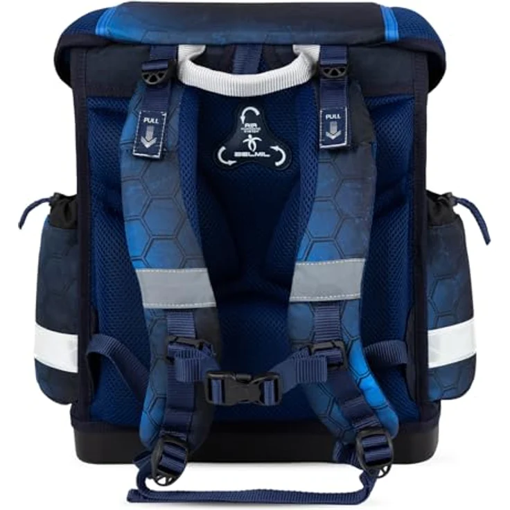 Belmil Schulranzen Classy Ergonomisch Set, 4-tlg. für Grundschule, 19 L, wasserdicht, leichte S-förmige Schultergurte, reflektierende Elemente, geeignet für A4 – Bild 6