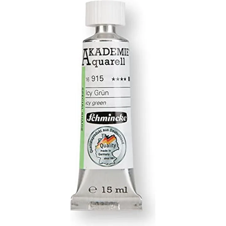 Schmincke AKADEMIE® Aquarell Tubenfarbe Icy Grün, pastellige Icy Colours Sonderfarbe, 15 ml Tube, feine Künstler-Aquarellfarbe, halblasierend bis deckend