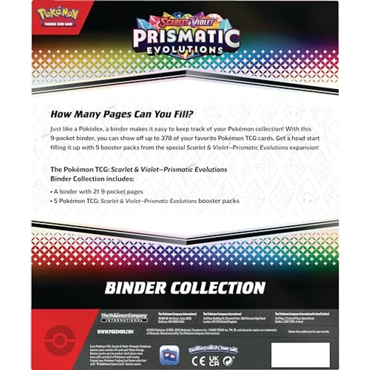 Nintendo Pokémon TCG: SV8.5 Prismatic Evolutions - Binder Collection, mit 378 Karten Platzierungsfach – Bild 4