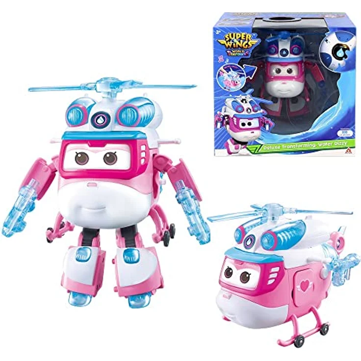 Super Wings Dizzy Deluxe Transforming, 6" Flugzeug-Roboter mit Lichtern und Sounds, 2 Modi, für 3+ Jahre alte Kinder – Bild 1