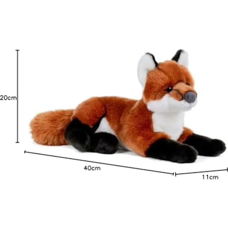 Kuscheltiere.biz Fuchs Rotfuchs Kuscheltier liegend Plüschtier FENNEK, Premium Edition, naturgetreu, 40 cm, waschbar bei 30°C – Bild 3