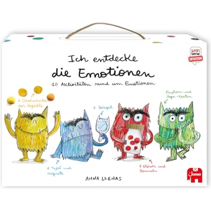Jumbo Spiele Ich entdecke die Emotionen, Lernspiel mit 24 Karten, Emotionen-Drehscheibe, Spiegel und Magnettafel – Bild 2