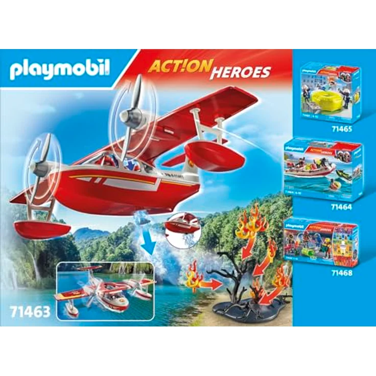 Playmobil® Konstruktions-Spielset Feuerwehrflugzeug mit Löschfunktion (71463), Action Heroes, (34 St), Made in Europe - Preisvergleich – Bild 5