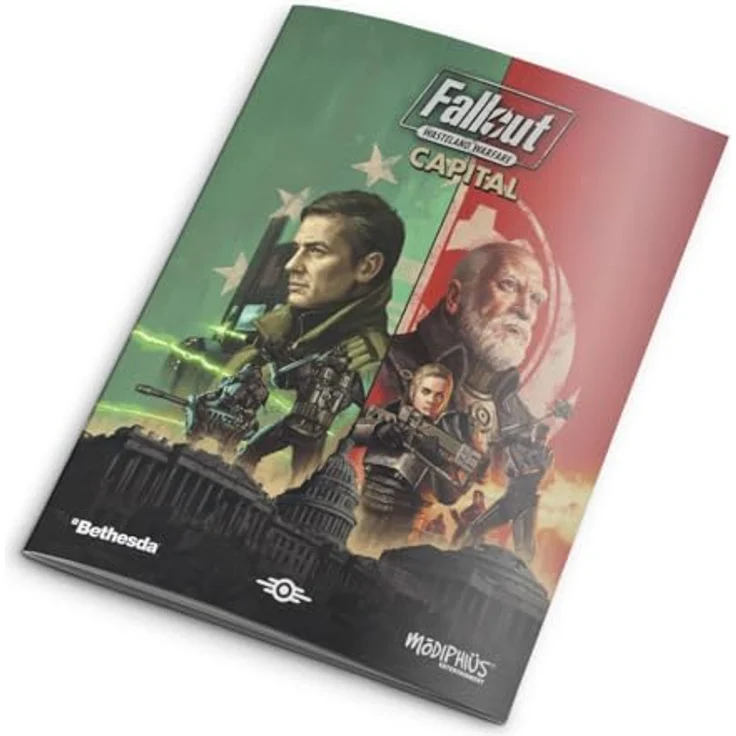 Modiphius Entertainment Fallout Wasteland Warfare: Capital Rules Expansion, Brettspiel mit neuen Enclave-Truppen und 135 zusätzlichen Spielkarten, Englisch – Bild 4