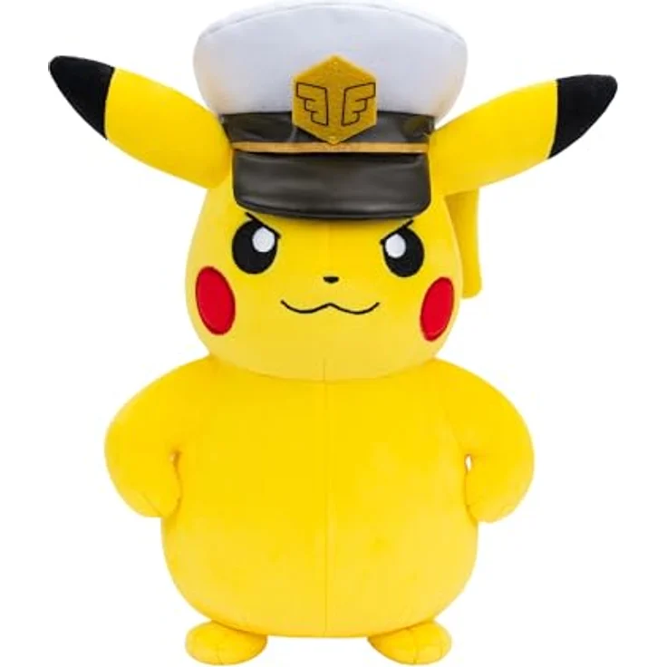 Pokémon Captain Pikachu Plüsch, 20 cm kuscheliges offizielles Pokémon-Kuscheltier – Bild 1