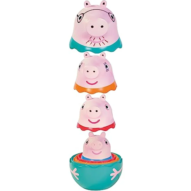 Toomies E73526 Tomy Peppa Pig Family-Nesting Daddy, Mummy & Peppa Pig George Rassel 18+ Monate-Babybadewanne, Planschbecken & Swimmingpool leicht zu reinigen Sandkasten & Gartenspielzeug – Bild 1