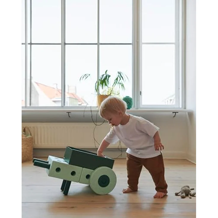 Modu 3-in-1 Lauflernwage, umbaubar zur Schubkarre oder Tritthocker, für Kinder ab 1 Jahr, 48 x 27 x 44 cm – Bild 3