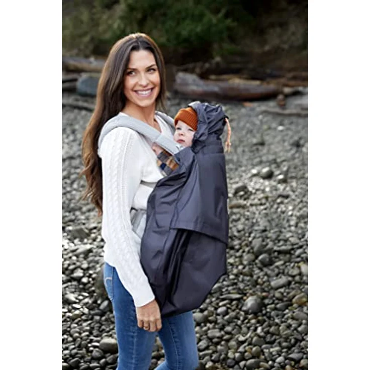 Ergobaby Windcover und Regencover, Windschutz und Regenschutz für alle Ergobaby Babytragen, wasserabweisende Hülle, Charcoal – Bild 6