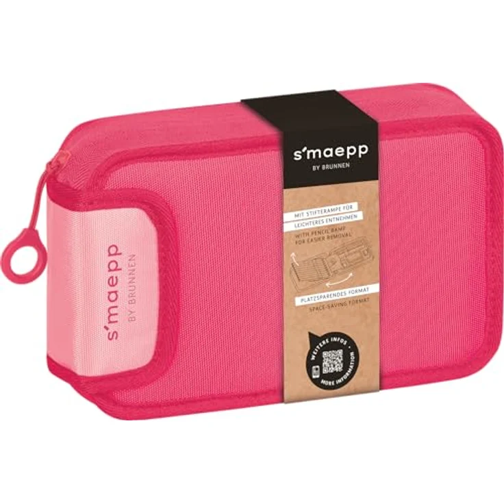 BRUNNEN s'maepp Colour Code Federmäppchen, befüllt, 17-teilig, tulip pink, 20,0 x 4,5 cm, 2 Fächer, robustes Textilmaterial – Bild 7