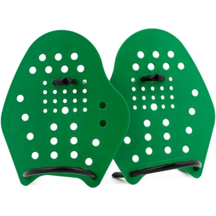 Sport-Thieme Schwimmhilfe Schwimmpaddles Swim-Power, Ergonomische Schwimm-Paddles mit individueller Gummi-Einstellung, unzerbrechlich, grün, 19x16 cm – Bild 2