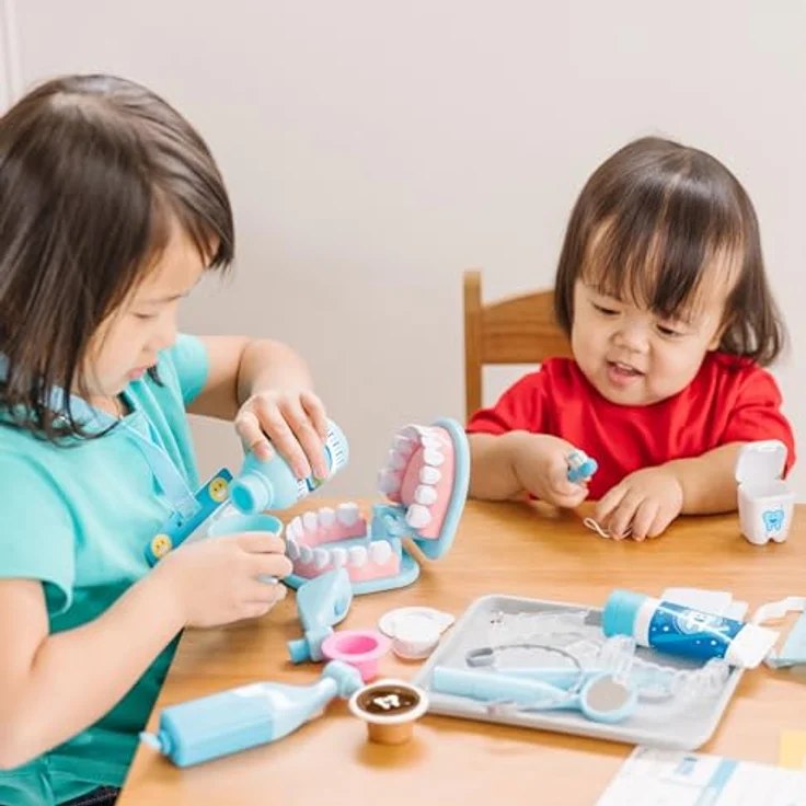 Melissa & Doug Zahnarzt Spielzeug Set für Kinder, Zahnarzt Spielzeug für Kinder, Lernspielzeug für Jungen ab 3 Jahren, Kinderzahnarzt-Spielset, Montessori Kinderspielzeug ab 3 Jahren – Bild 9
