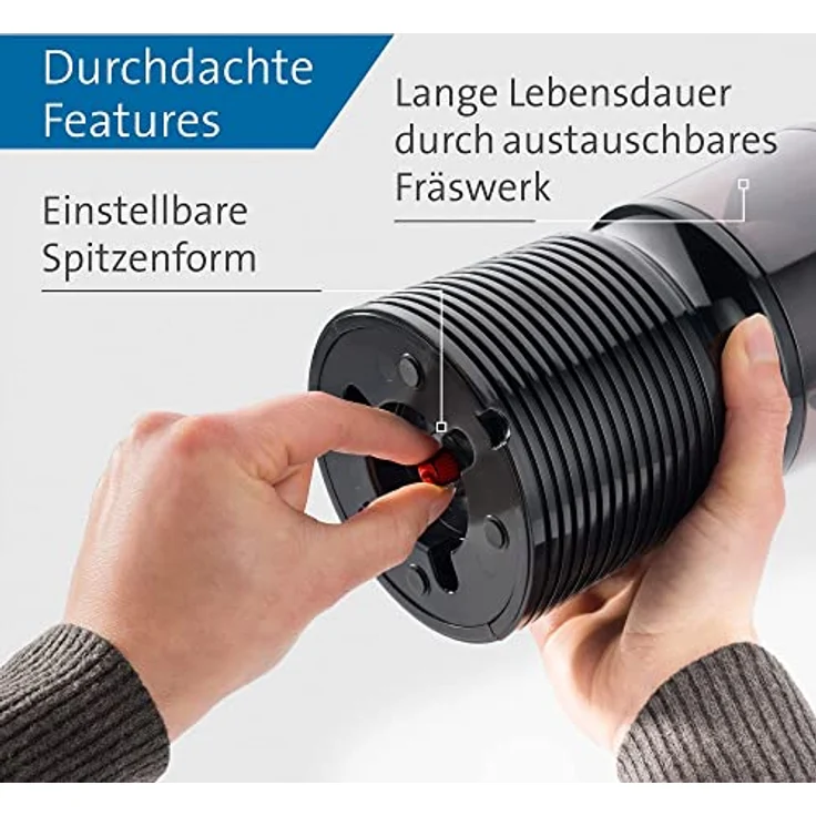 Dahle Elektrische Spitzmaschine 210 (Anspitzer für Stiftdurchmesser 8 mm – 11 mm, Kindersicher nach GS-Standards) Schwarz – Bild 5