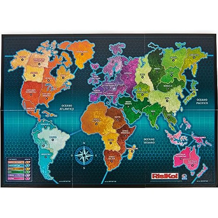 Spin Master Games, Editrice Spiele, Risiko, Boxspiele, Risico Classic Edition 2023, Gesellschaftsspiele und Strategie für Familie und Freunde, für Erwachsene und Kinder, von 3 bis 6 Spielern, ab - Brettspiel mit 74 Karten, 6 Armeen in verschiedenen Farben und Würfeln, Strategiespiel für gemütliche Abende – Bild 2