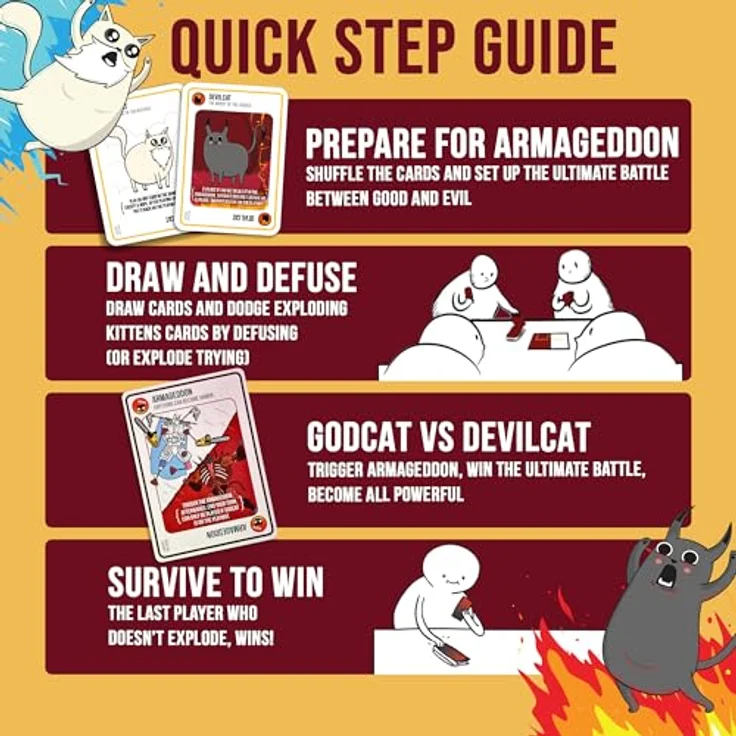 Exploding Kittens Good vs. Evil, Hochriskantes Kartenspiel für 2-5 Spieler, inspiriert von Netflix-Serie, für Familien ab 7 Jahren – Bild 4