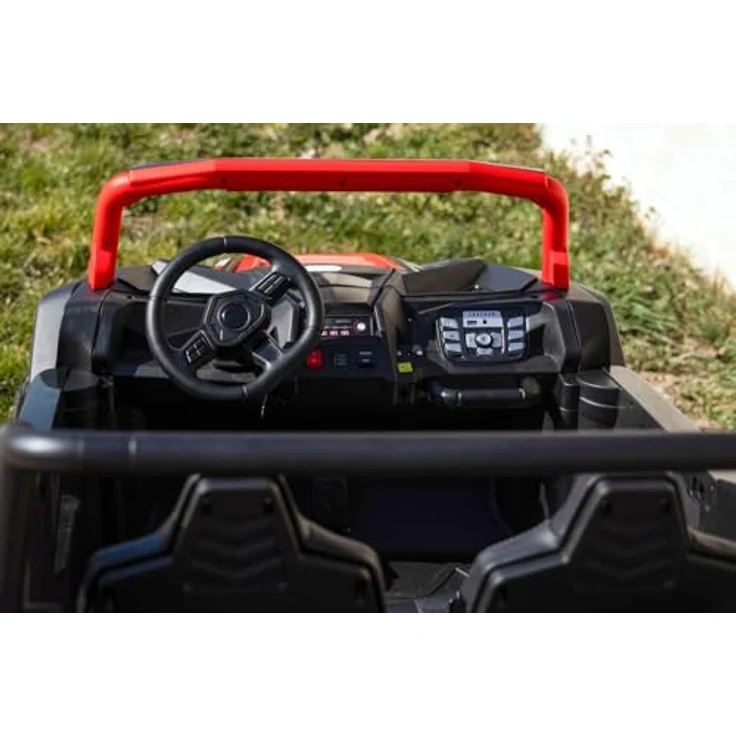 Beneo Elektrisches Kinderauto UTV XXL 24V, schwarz, zweitürig, mit Differenzialmotor, aufblasbaren Gummireifen, gefederten Hinterachsen, Scheibenbremse, Bluetooth und MP3-Player mit USB/SD-Anschluss – Bild 7