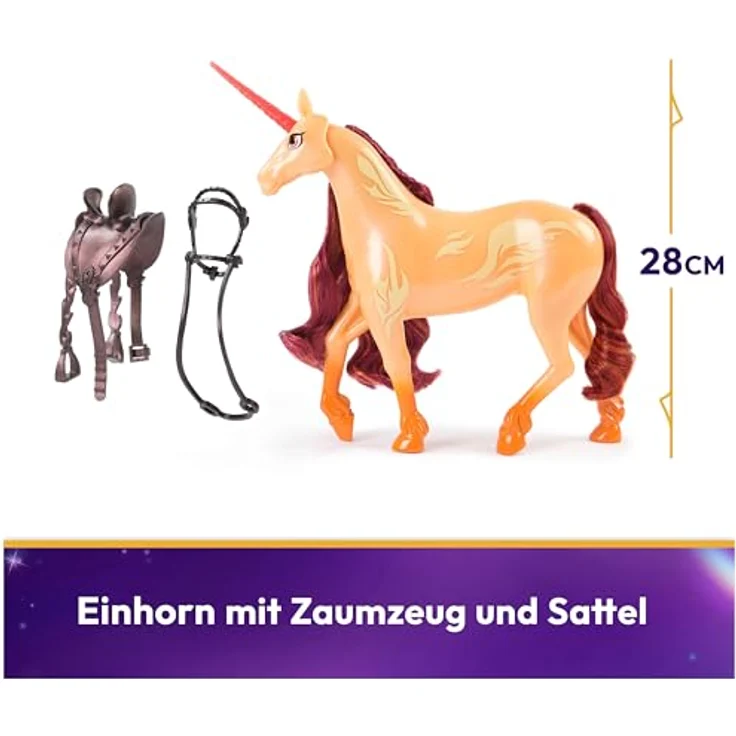Spin Master Unicorn Academy Fashion Unicorn Cinder, 28 cm, mit funkelndem Horn und buntem Schopf, inspiriert von der Netflix-Serie – Bild 2