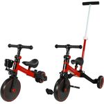 Lemodo Dreirad rot mit Schiebestange – mitwachsendes Kinderfahrzeug, höhenverstellbar, belastbar bis 60 kg