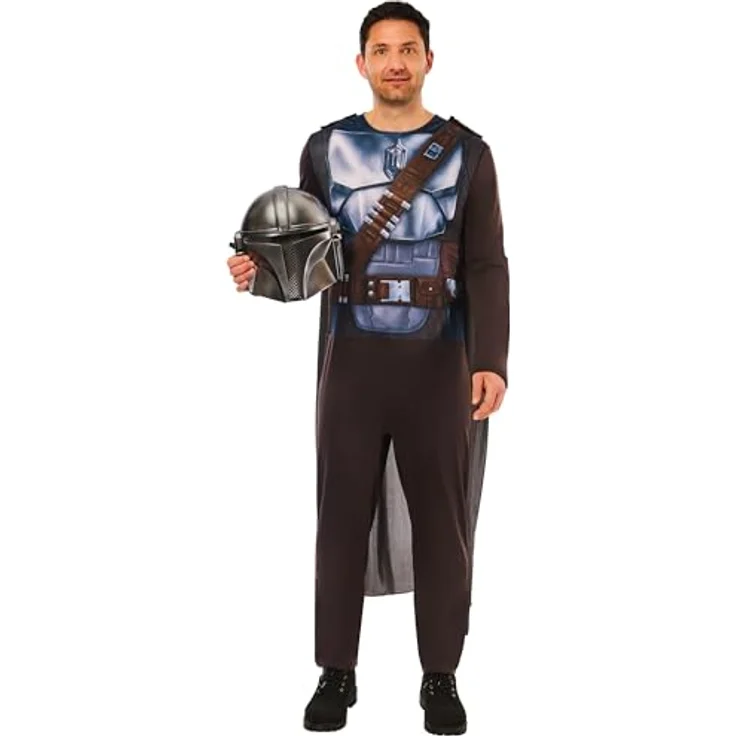 Rubie's – Lucas Star Wars offizielles Mandalorian-Kostüm für Erwachsene, Größe M, detailgetreue Maske und bedruckter Overall – Bild 5