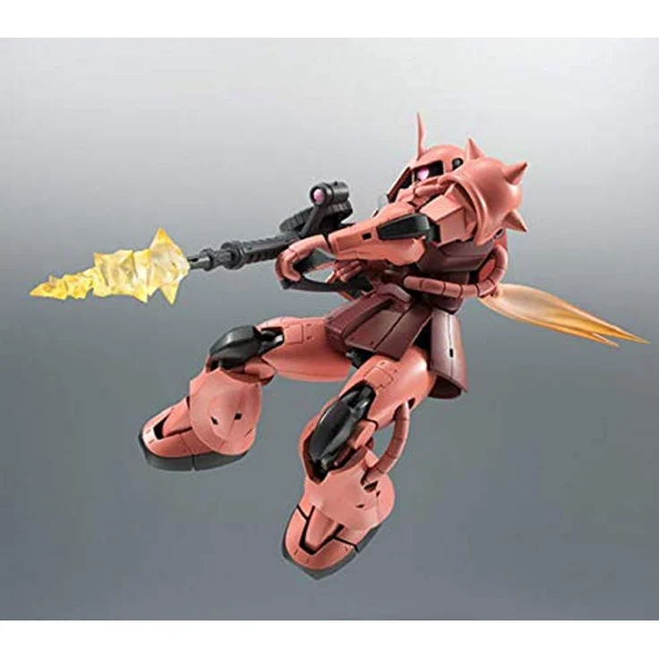 Tamashi Nations Mobile Suit Gundam The Robot Spirits MS-06S Zaku II Char's Custom Model, überarbeitete Pfeifenteile, 8 Austauschbare Hände, mehrere Waffeneffekte, inklusive Zaku-Maschinenpistole und Bazooka – Bild 2