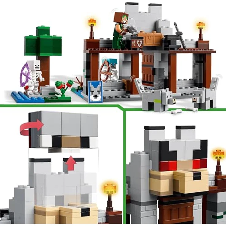 LEGO® Konstruktionsspielsteine Die Wolfsfestung (21261), LEGO Minecraft, (312 St), Made in Europe – Bild 4