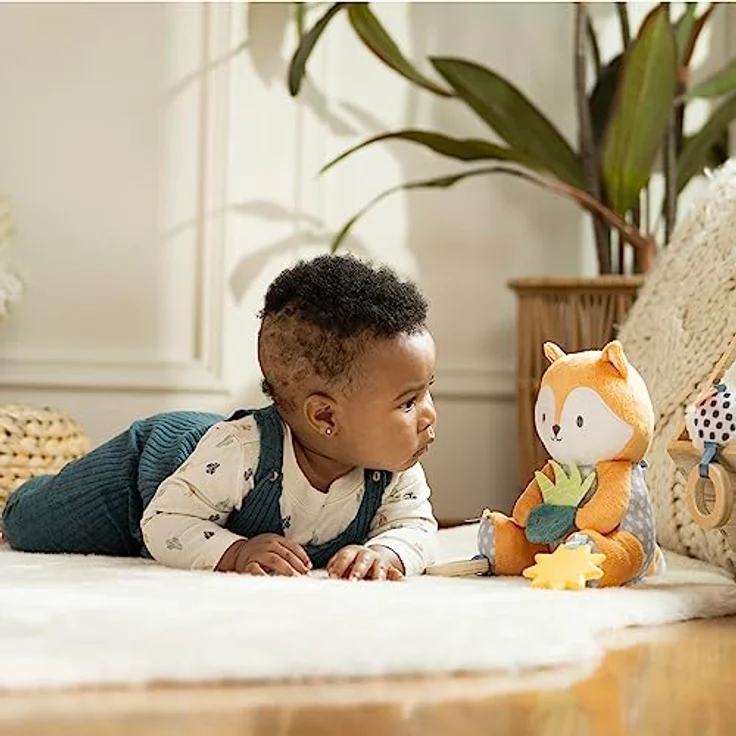Ingenuity Calm Springs Kitt der Fuchs, Plüsch Spielgefährte mit BPA-freiem Sonnenbeißring und verschiedenen Stofftexturen, geeignet für 0-36 Monate – Bild 2