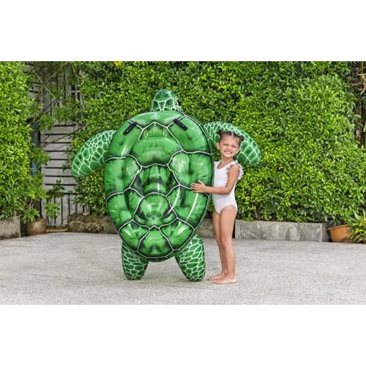 Bestway Schwimmtier Tidal Turtle, 153 x 140 x 38 cm, Schildkröten-Design, PVC, Haltegriffe, Sicherheitsventile, inkl. Reparaturflicken – Bild 2