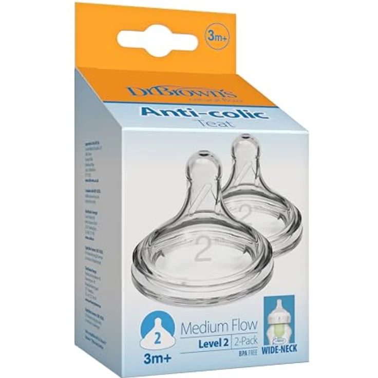 Dr. Brown's Options+ Babyflaschen Sauger - Level 2 (2er Pack), transparent, 200 g DRBPLUS-WN2201 – Bild 5