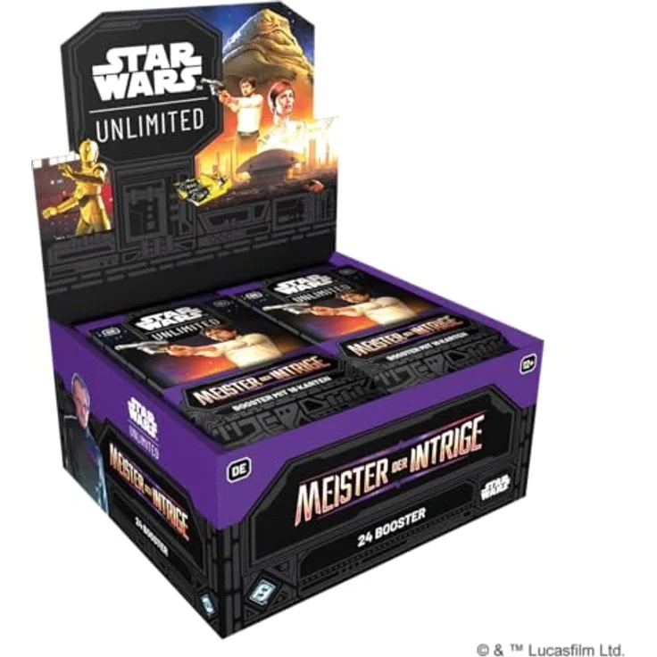 Asmodee - FFG - Star Wars: Unlimited Trading Card Game - Meister der Intrige - Booster Display mit 24 Booster Packs, TCG für 2+ Spieler, 12+, Deutsch, spannende Charaktere und seltene Karten