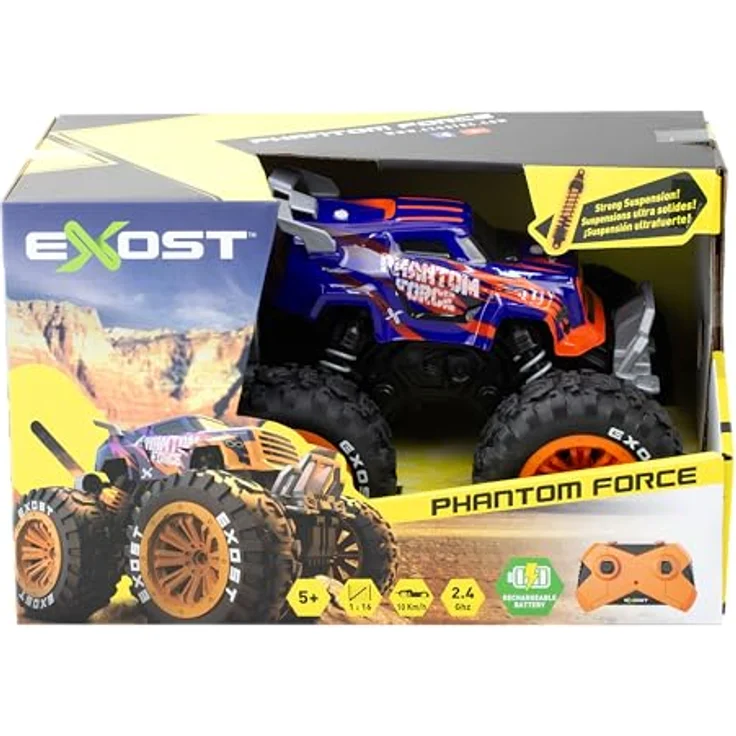 Silverlit EXOST - Ferngesteuertes Auto Phantom Force 1/16-2.4Ghz - Violett - Orange - 28,5 cm, Monstertruck-Design, 2,4-GHz-Technologie, für Kinder ab 6 Jahren geeignet – Bild 2