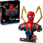 LEGO Super Heroes 76326 Iron Spider-Man Büste, Mehrfarbig mit beweglichen Armen und drehbarem Kopf, ideal für Erwachsene