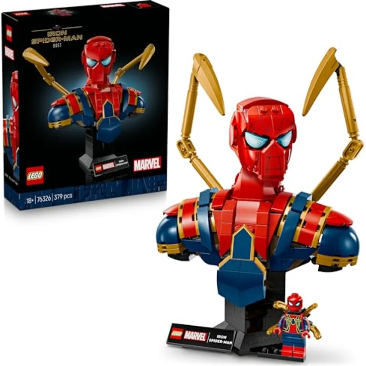 LEGO Super Heroes 76326 Iron Spider-Man Büste, Mehrfarbig mit beweglichen Armen und drehbarem Kopf, ideal für Erwachsene – Bild 1