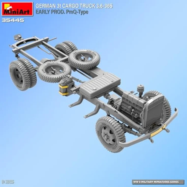 Other 1:35 Dt. 3t. Cargo Truck, Modellfahrzeug mit detaillierten Photoätzteilen und 6 Decal-Varianten für Dioramen – Bild 19