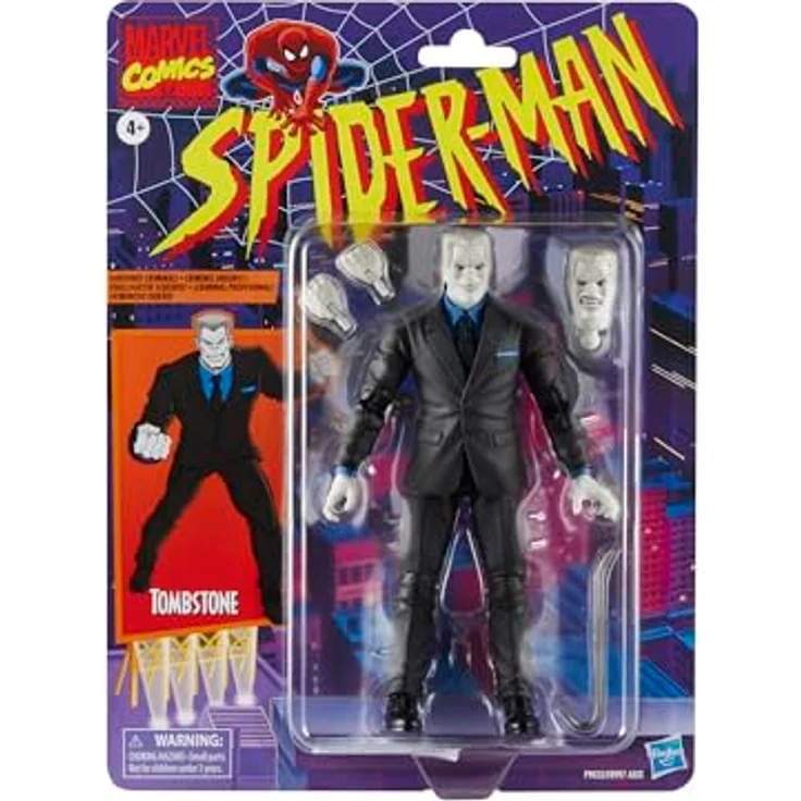 Marvel Press Marvel Legends Series Tombstone Action-Figur, 15 cm große Sammelfigur mit 4 Accessoires, grau – Bild 2